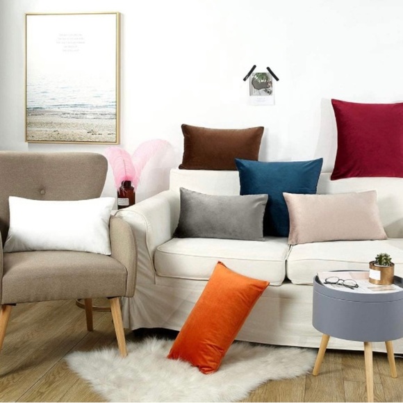 🎁 FREE ADD ON Two Velvet Throw Pillow Covers | 16''x24'', Champag… - Picture 3 of 4